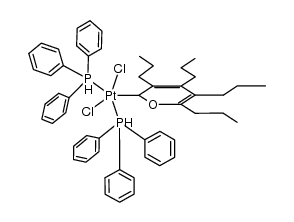 (3,4,5,6-tetrapropyl-2H-pyran-2-yl)bis(triphenyl-l5-phosphanyl)platinum(V) chloride结构式