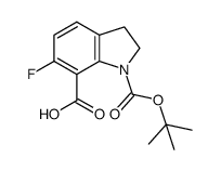 1-{[(1,1-dimethylethyl)oxy]carbonyl}-6-fluoro-2,3-dihydro-1H-indole-7-carboxylic acid Structure