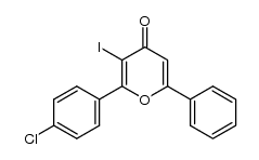 2-(4-chlorophenyl)-3-iodo-6-phenyl-4H-pyran-4-one结构式