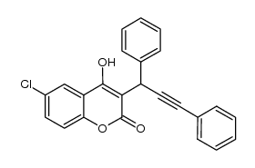 6-chloro-3-(1,3-diphenylprop-2-ynyl)-4-hydroxy-2H-chromen-2-one Structure