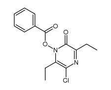 1-benzoyloxy-5-chloro-3,6-diethyl-1,2-dihydro-2-oxopyrazine Structure