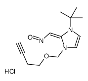 [(Z)-[1-tert-butyl-3-(but-3-ynoxymethyl)imidazol-2-ylidene]methyl]-oxoazanium,chloride Structure