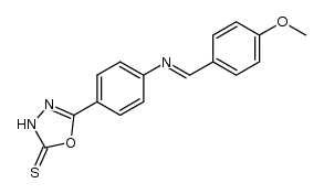 5-[4-(4-methoxybenzylideneamino)phenyl]-1,3,4-oxadiazole-2(3H)-thione Structure
