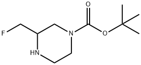 3-(氟甲基)哌嗪-1-羧酸叔丁酯结构式