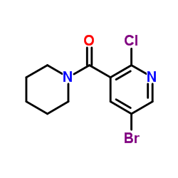 5-bromo-2-chloro-3-[(piperidin-1-yl)carbonyl]pyridine picture