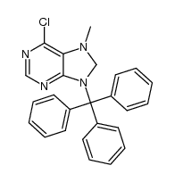 6-chloro-7,8-dihydro-7-methyl-9-tritylpurine Structure