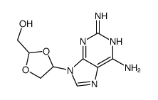 [4-(2,6-diaminopurin-9-yl)-1,3-dioxolan-2-yl]methanol Structure