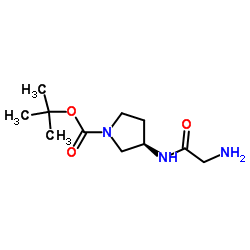2-Methyl-2-propanyl (3R)-3-(glycylamino)-1-pyrrolidinecarboxylate结构式
