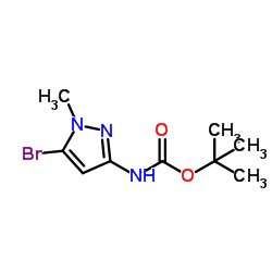(5-溴-1-甲基-1H-吡唑-3-基)氨基甲酸叔丁酯结构式