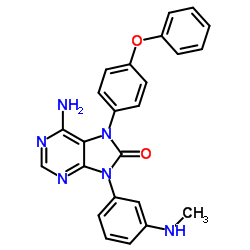 6-Amino-9-[3-(methylamino)phenyl]-7-(4-phenoxyphenyl)-7,9-dihydro-8H-purin-8-one Structure