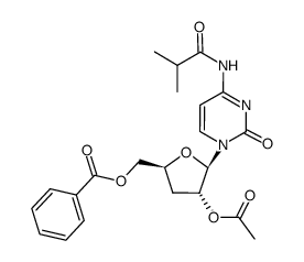 2'-O-Acetyl-5'-O-benzoyl-4-N-isobutyryl-3'-deoxycytidine结构式