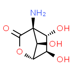2-Oxabicyclo[2.2.1]heptan-3-one,4-amino-5,6,7-trihydroxy-,[1R-(5-endo,6-exo,7-syn)]-(9CI) Structure