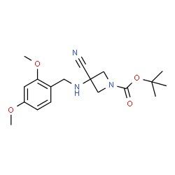 tert-butyl 3-cyano-3-((2,4-dimethoxybenzyl)amino)azetidine-1-carboxylate Structure