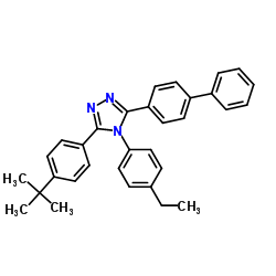 3-(4-Biphenylyl)-4-(4-ethylphenyl)-5-[4-(2-methyl-2-propanyl)phenyl]-4H-1,2,4-triazole Structure