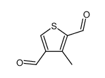 2,4-Thiophenedicarboxaldehyde, 3-methyl- (9CI) structure