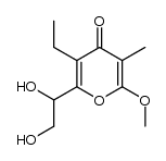 2-(1,2-dihydroxyethyl)-3-ethyl-6-methoxy-5-methyl-4H-pyran-4-one结构式
