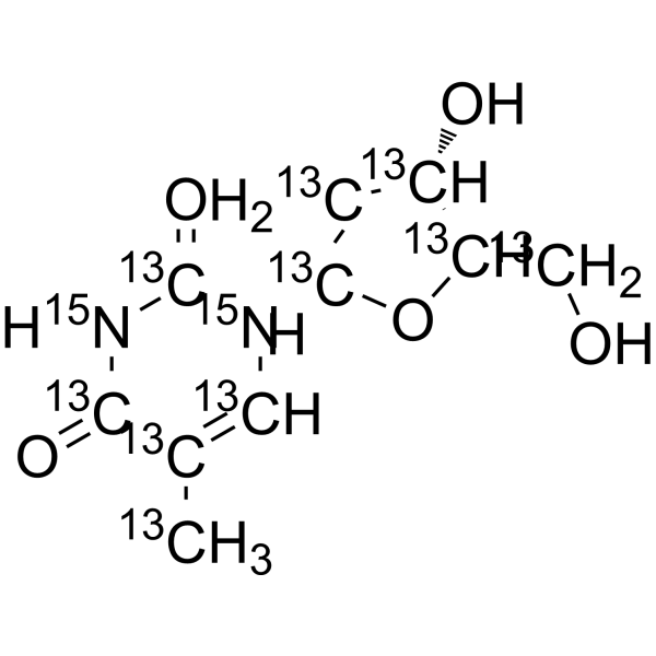 Thymidine-13C10,15N2结构式