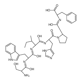 (2S)-2-[[(2S)-1-[(2S)-2-[[(2S,3S)-2-[[(2S)-2-[[(2S)-2-amino-3-hydroxypropanoyl]amino]-3-(1H-indol-3-yl)propanoyl]amino]-3-methylpentanoyl]amino]-3-(1H-imidazol-5-yl)propanoyl]pyrrolidine-2-carbonyl]amino]-3-phenylpropanoic acid结构式