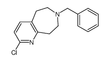 2-氯-6,7,8,9-四氢-7-苯基甲基-5H-吡啶并[2,3-d]氮杂烷结构式