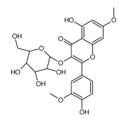 5-hydroxy-2-(4-hydroxy-3-methoxyphenyl)-7-methoxy-3-[(2S,3R,4S,5S,6R)-3,4,5-trihydroxy-6-(hydroxymethyl)oxan-2-yl]oxychromen-4-one结构式