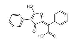 (αE)-α-[3-Hydroxy-4-phenyl-5-oxofuran-2(5H)-ylidene]benzeneacetic acid结构式