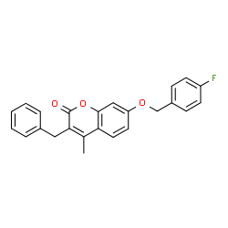 3-benzyl-7-[(4-fluorophenyl)methoxy]-4-methylchromen-2-one Structure