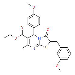 ethyl 2-(3-methoxybenzylidene)-5-(4-methoxyphenyl)-7-methyl-3-oxo-2,3-dihydro-5H-[1,3]thiazolo[3,2-a]pyrimidine-6-carboxylate structure