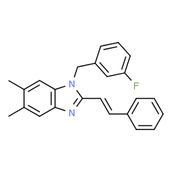 1-(3-FLUOROBENZYL)-5,6-DIMETHYL-2-STYRYL-1H-1,3-BENZIMIDAZOLE结构式