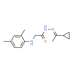 N'-(1-cyclopropylethylidene)-2-[(2,4-dimethylphenyl)amino]acetohydrazide (non-preferred name) Structure