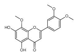 5,7-dihydroxy-8,3',4'-trimethoxyflavone结构式