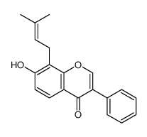 7-hydroxy-8-(3-methylbut-2-enyl)-3-phenylchromen-4-one结构式