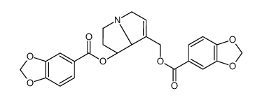 1,3-Benzodioxole-5-carboxylic acid, 7-(((1,3-benzodioxol-5-ylcarbonyl) oxy)methyl)-2,3,5,7a-tetrahydro-1H-pyrrolizin-1-yl ester, (1R-trans)-结构式