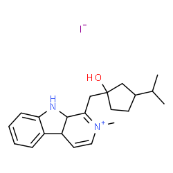 9H-Pyrido[3,4-b]indolium, 4a,9a-dihydro-1-[[1-hydroxy-3-(1-methylethyl)cyclopentyl]methyl]-2-methyl-, iodide (1:1)结构式