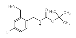 2-(氨基甲基)-4-氯苄基氨基甲酸叔丁酯结构式