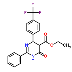 Ethyl 6-oxo-2-phenyl-4-[4-(trifluoromethyl)phenyl]-1,4,5,6-tetrahydro-5-pyrimidinecarboxylate Structure