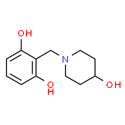 1,3-Benzenediol, 2-[(4-hydroxy-1-piperidinyl)methyl]- (9CI) structure