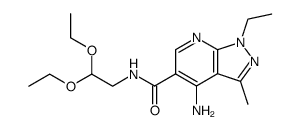 4-amino-1-ethyl-3-methyl-1H-pyrazolo[3,4-b]pyridine-5-carboxylic acid 2,2-diethoxy-ethylamide结构式