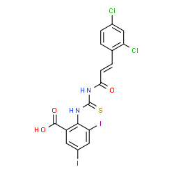 2-[[[[3-(2,4-DICHLOROPHENYL)-1-OXO-2-PROPENYL]AMINO]THIOXOMETHYL]AMINO]-3,5-DIIODO-BENZOIC ACID Structure