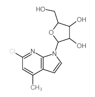 1H-Pyrrolo[2,3-b]pyridine,6-chloro-4-methyl-1-b-D-ribofuranosyl- structure