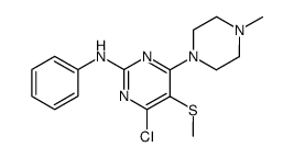 2-Anilino-4-chloro-6-(4-methylpiperazino)-5-(methylthio)pyrimidine Structure