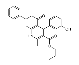 propyl 4-(3-hydroxyphenyl)-2-methyl-5-oxo-7-phenyl-4,6,7,8-tetrahydro-1H-quinoline-3-carboxylate结构式