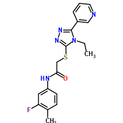 2-{[4-Ethyl-5-(3-pyridinyl)-4H-1,2,4-triazol-3-yl]sulfanyl}-N-(3-fluoro-4-methylphenyl)acetamide Structure