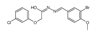 N-[(3-bromo-4-methoxyphenyl)methylideneamino]-2-(3-chlorophenoxy)acetamide Structure