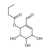 (2-formyl-4,5,6-trihydroxycyclohex-2-en-1-yl) butanoate结构式