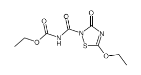 (5-ethoxy-3-oxo-3H-[1,2,4]thiadiazole-2-carbonyl)-carbamic acid ethyl ester Structure