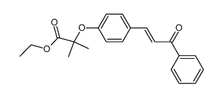 2-methyl-2-[4-(3-oxo-3-phenyl-propenyl)-phenoxy]-propionic acid ethyl ester Structure