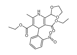 diethyl 2-methyl-4-(2-nitrophenyl)-6-ethylenedioxymethyl-1,4-dihydropyridine-3,5-dicarboxylate结构式