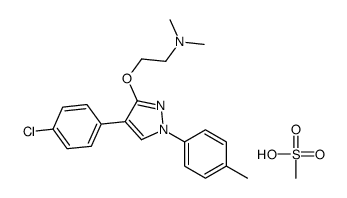 2-[4-(4-chlorophenyl)-1-(4-methylphenyl)pyrazol-3-yl]oxy-N,N-dimethylethanamine,methanesulfonic acid结构式