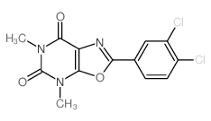 Oxazolo[5,4-d]pyrimidine-5,7(4H,6H)-dione,2-(3,4-dichlorophenyl)-4,6-dimethyl- Structure