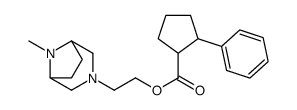3-Methyl-8-[2-(2-phenylcyclopentylcarbonyloxy)ethyl]-3,8-diazabicyclo[3.2.1]octane结构式